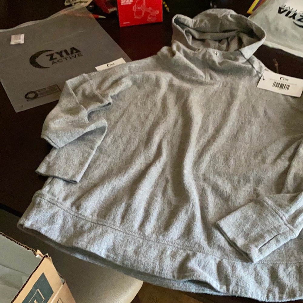 ZYIA light gray drawstring hoodie